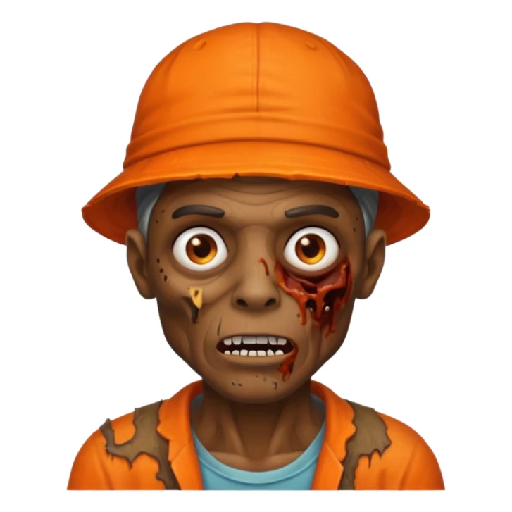 zombie black man in orange hats sticker
