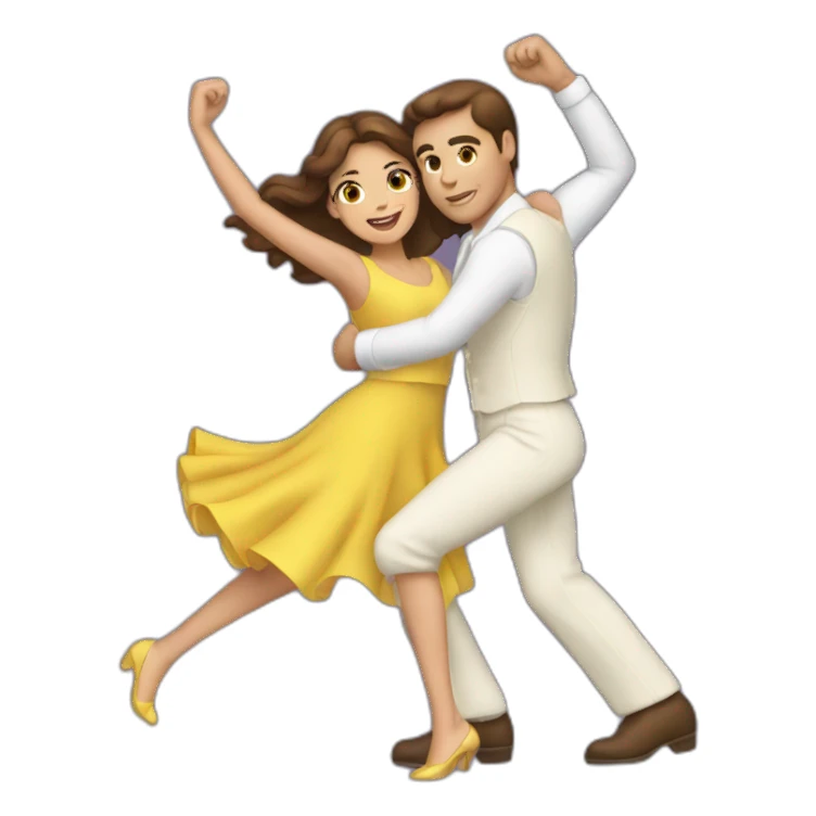 brown hair couple dancing jive sticker