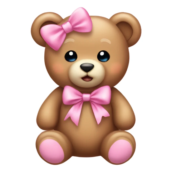 teddy bear wear pink bow cute coquette  sticker