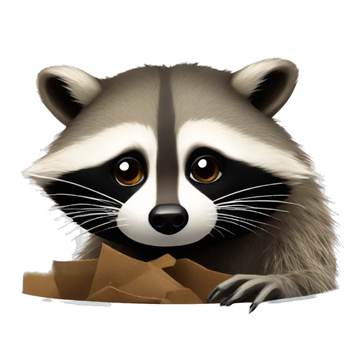 A raccoon digging in the trash sticker