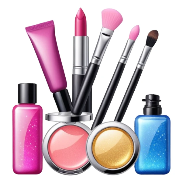 few beauty products and sparkles sticker
