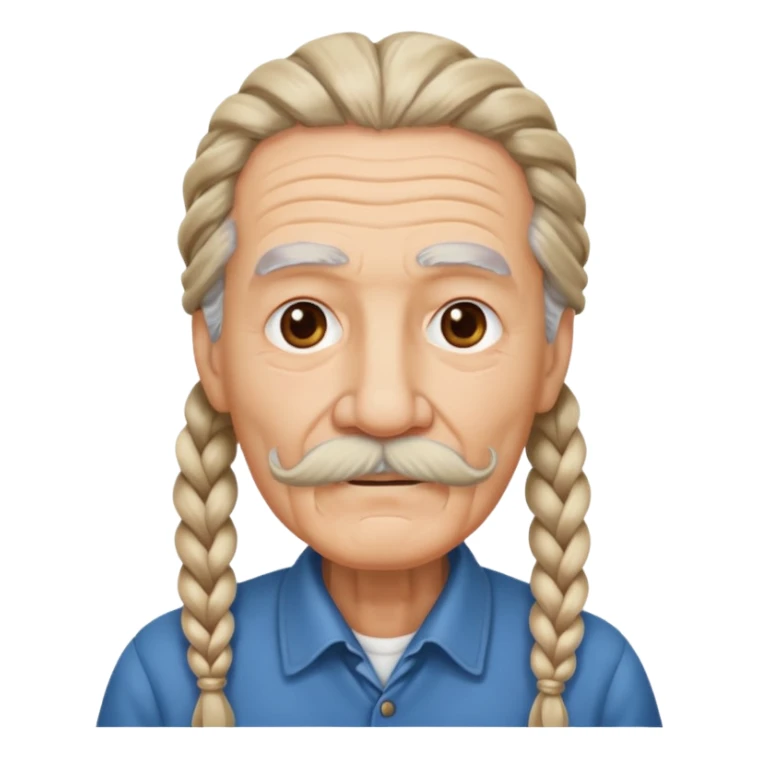 very old,  and mustached, haired, braided, sticker
