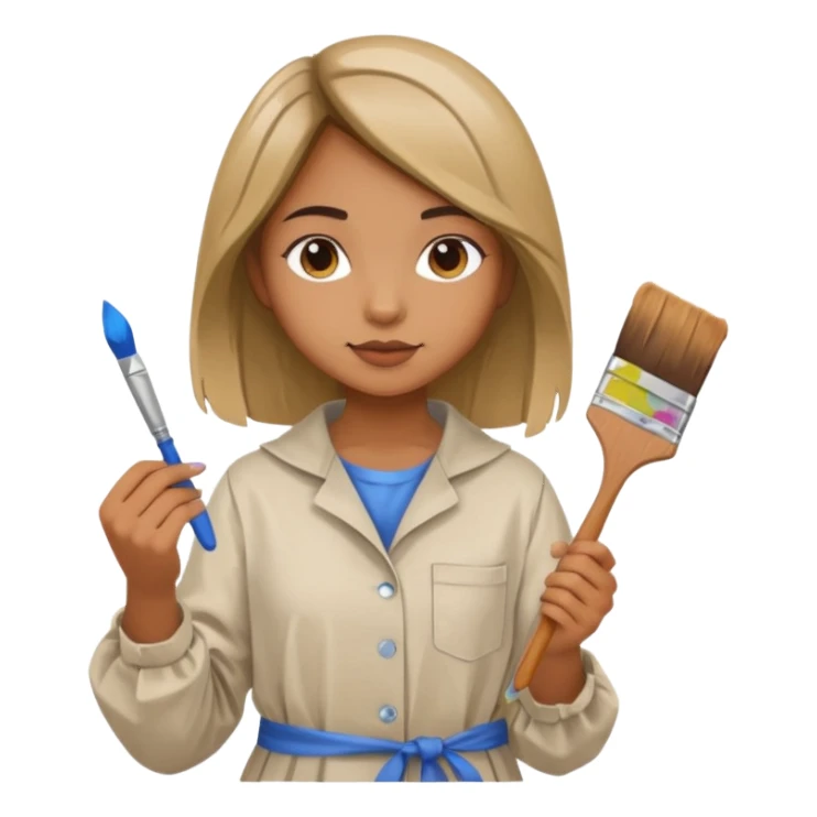 girl painter sticker