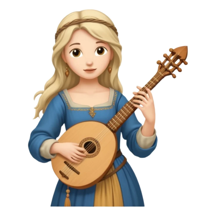 medieval bard woman sticker