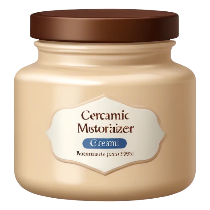 body moisturizer cream pot with label beige sticker