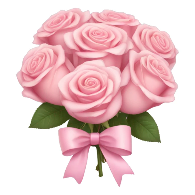 Pastel Pink roses bouquet with bow sticker