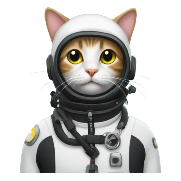 Cat wearing a scuba suit sticker