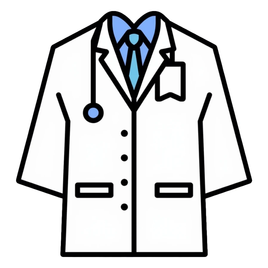 isolated white doctor coat sticker