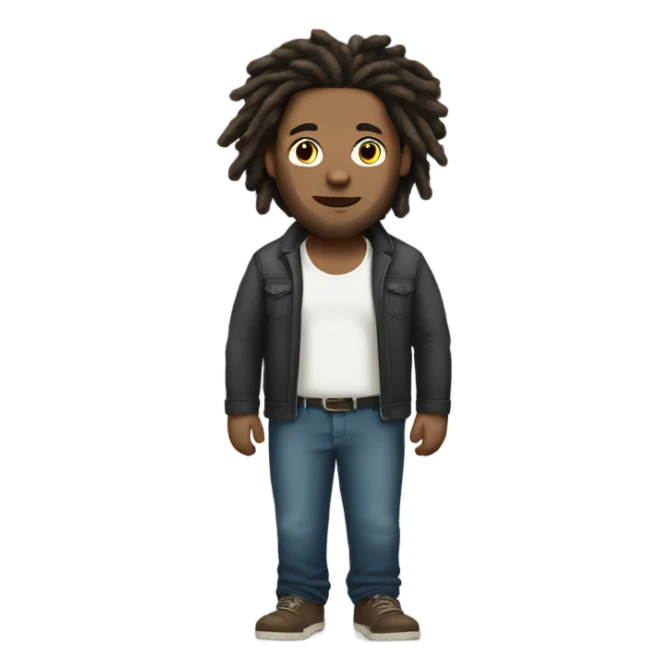 plus size white skin man with locs full body sticker