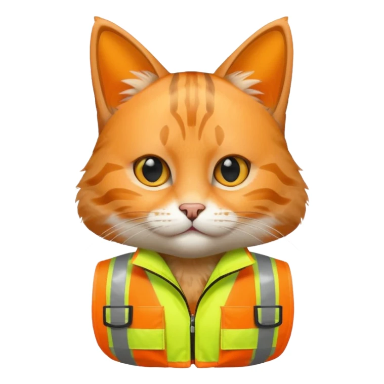 tabby cat in hi-vis clothing sticker