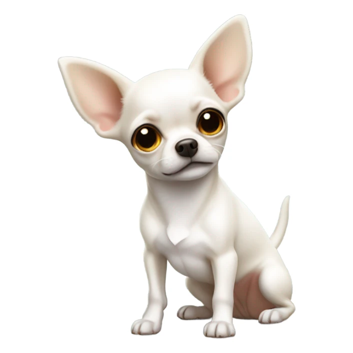 White chihuahua with ears down sticker