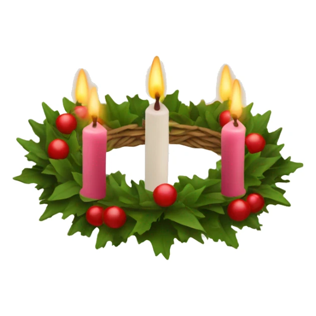 An advent wreath with one candle lit sticker