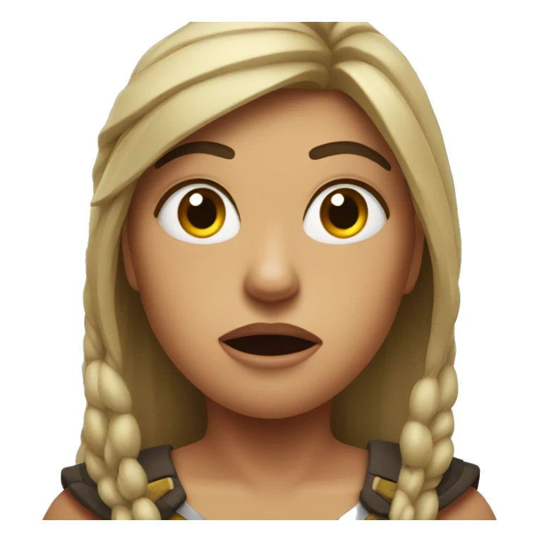 warrior shocked face woman sticker