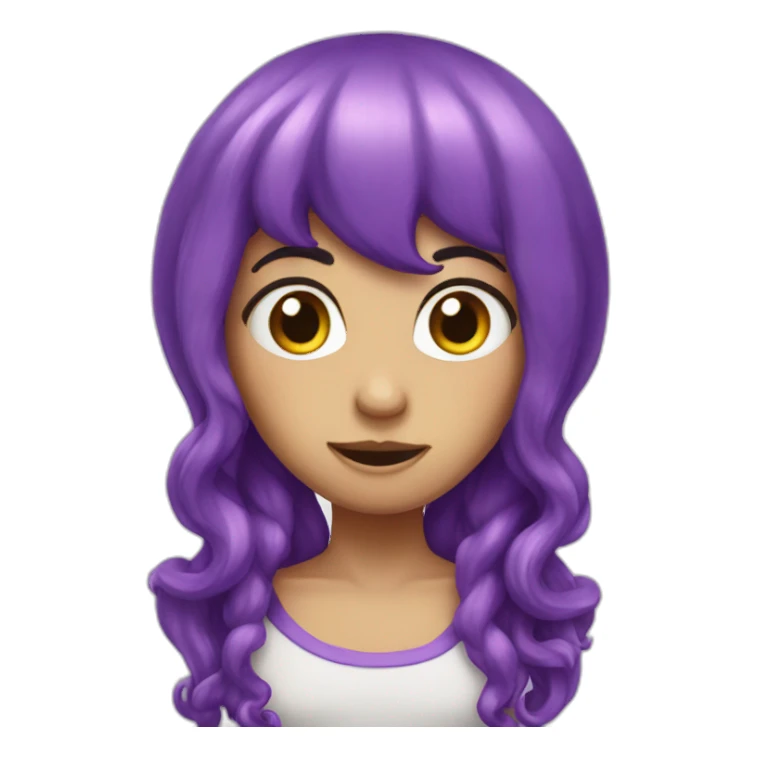 oktopus with long purple hair sticker