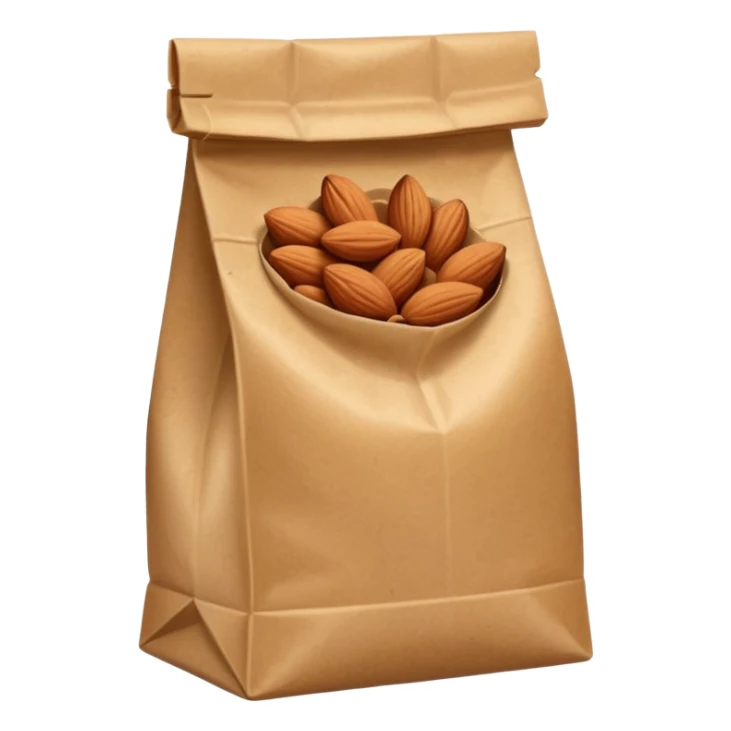 roasted almonds in paper bag sticker