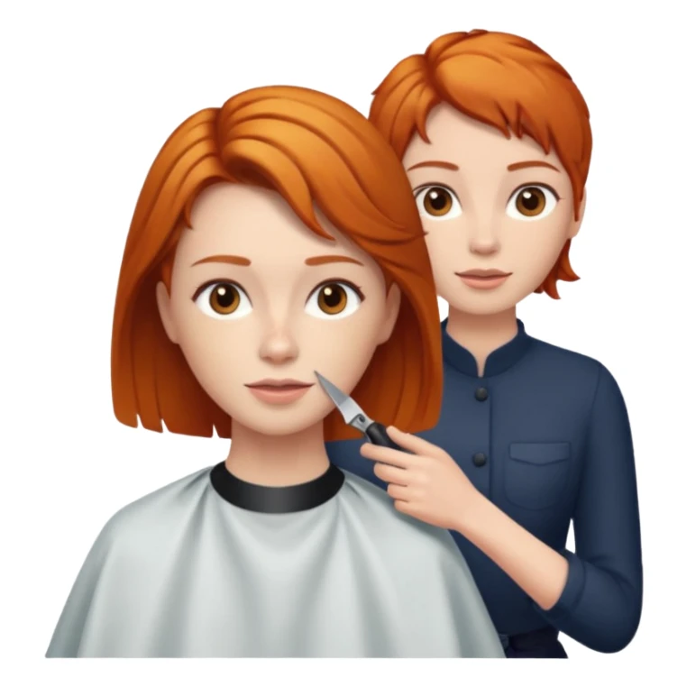 ginger woman getting haircut sticker