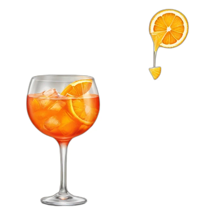 Aperol spritz with a slice of orange sticker
