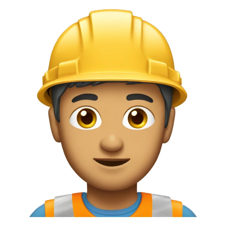 Strong Central Asia Construction worker wearing a helmet sticker