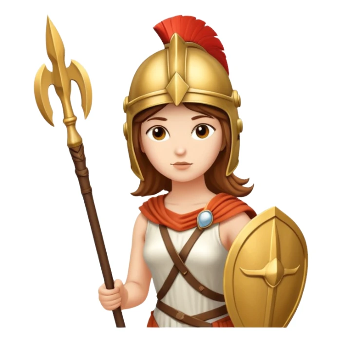 Goddess Athena with helmet and spear sticker