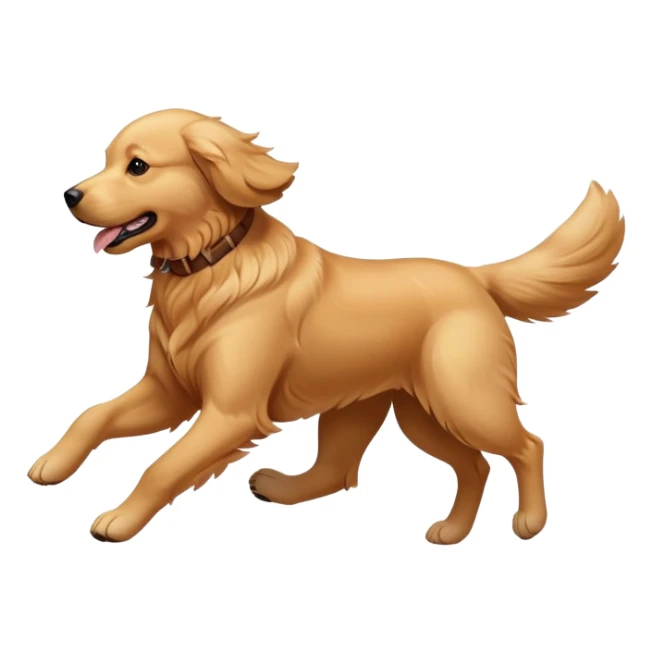 Golden retriever dog running at full speed sticker