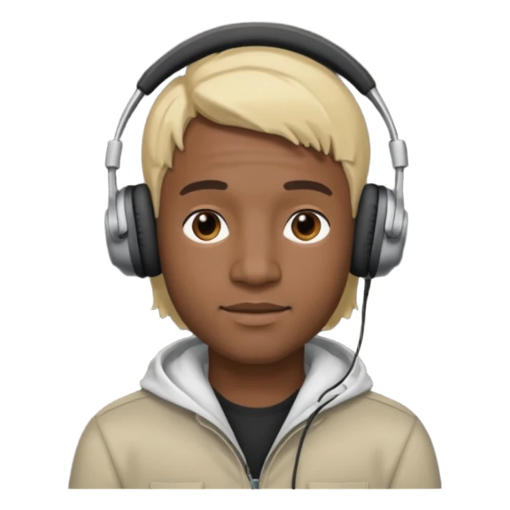blonde black man wearing headphones sticker