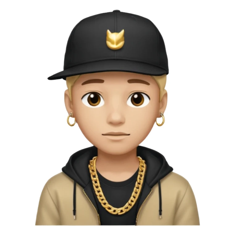 handsome boy with cap hip hop only neck  sticker