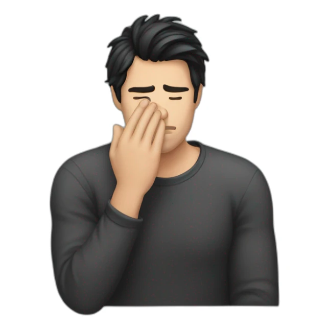 dark hair man facepalm sticker