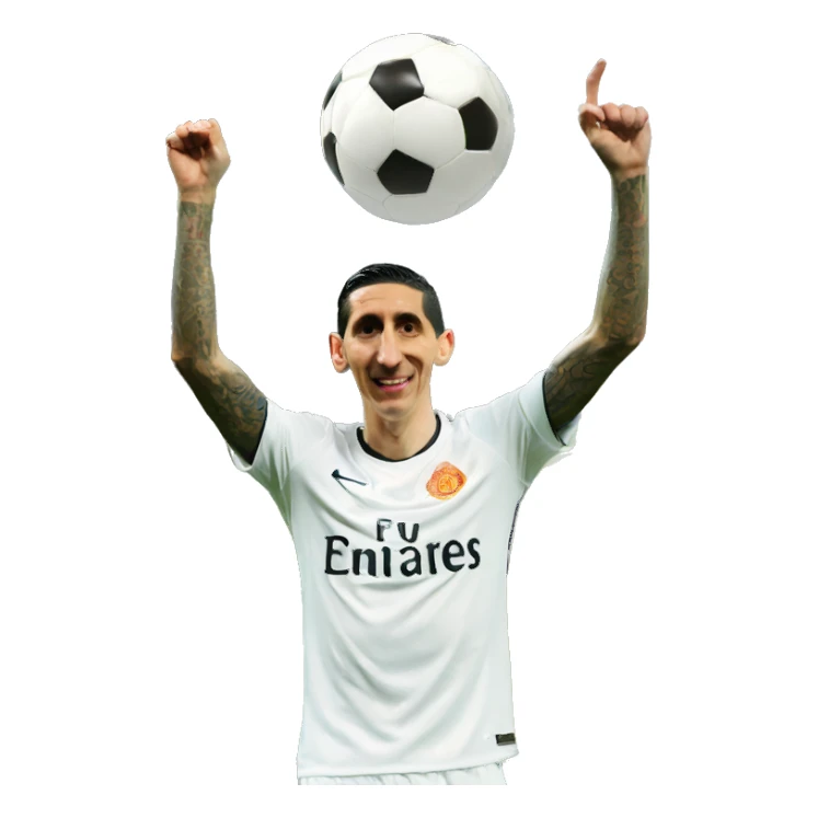 di maria doing the heart celebration sticker