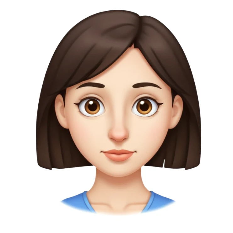 brunette girl with a big nose sticker