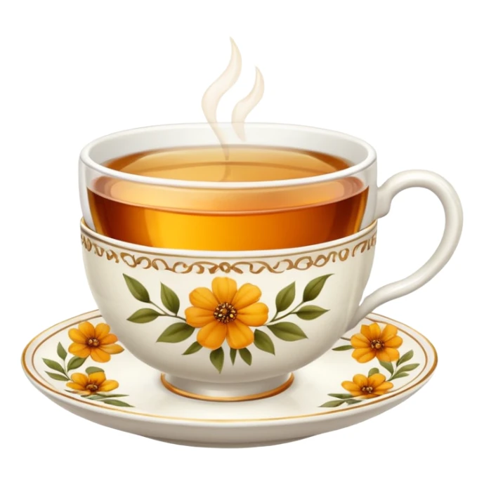 Books and a tea cup sticker