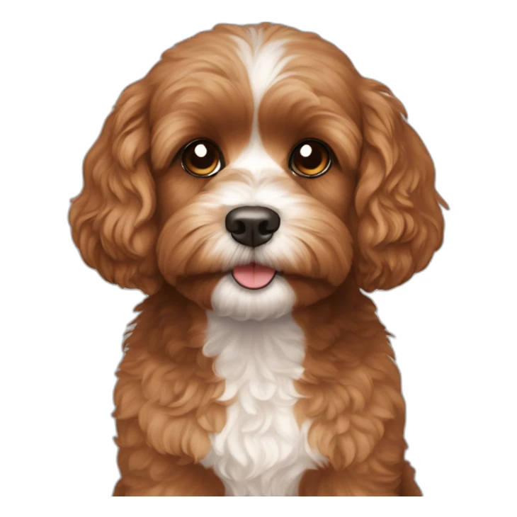 cavoodle with straight brown fur, no curls sticker