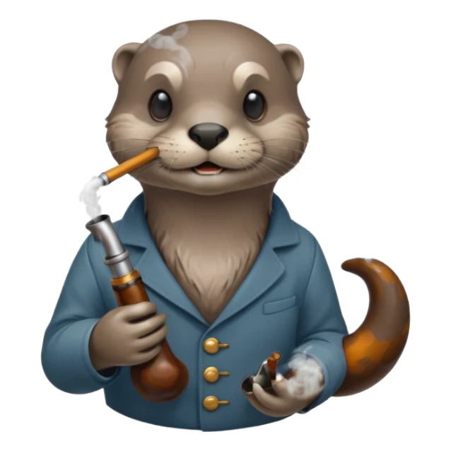 a otter smoking weed surrounded by fumes sticker