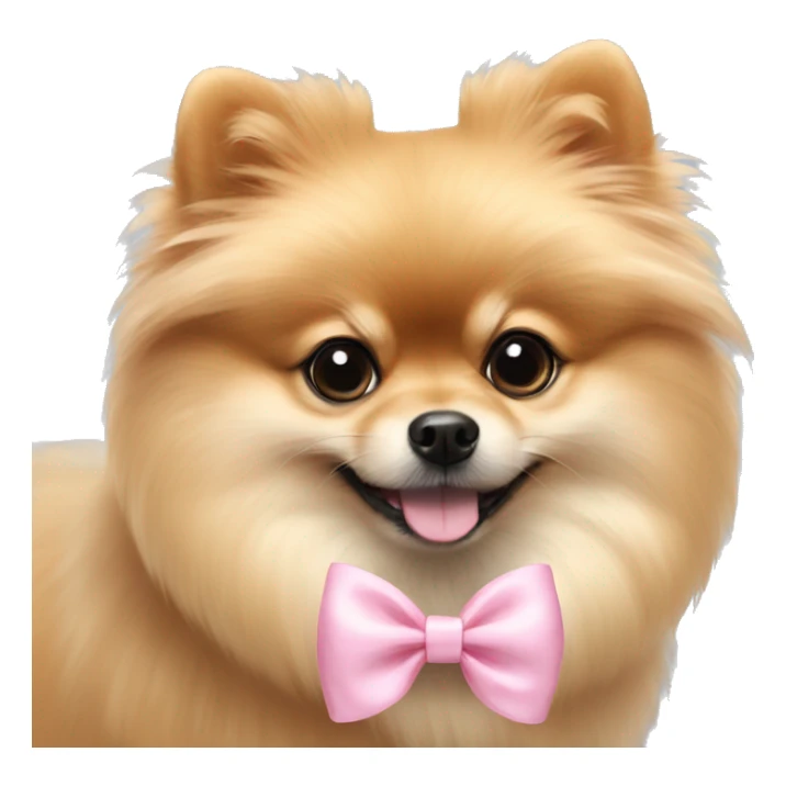 Pomeranian with pastel pink bow sticker