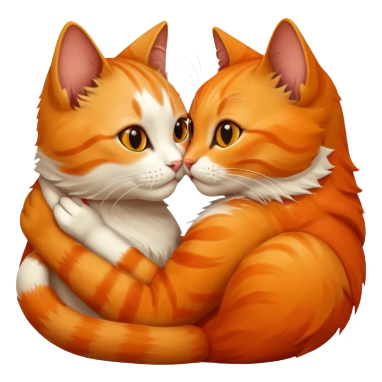 cat kisses cat autumn  sticker