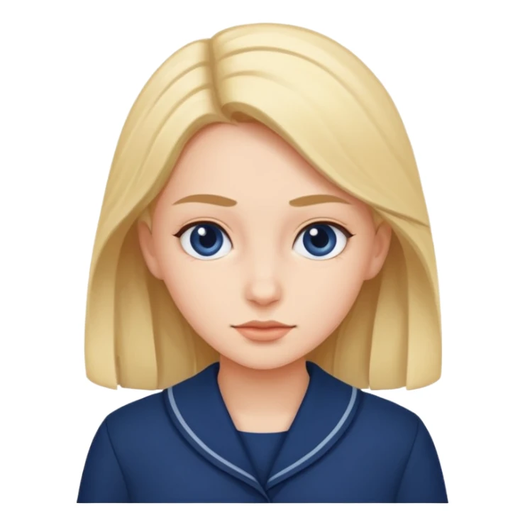 Girl with navy blue clothes sticker