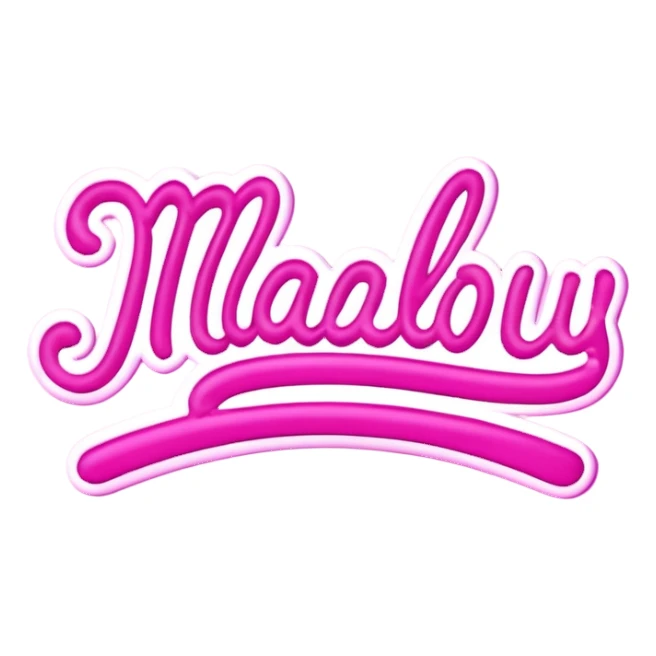 glowing pink neon sign that says "Malibu" in cursive  sticker