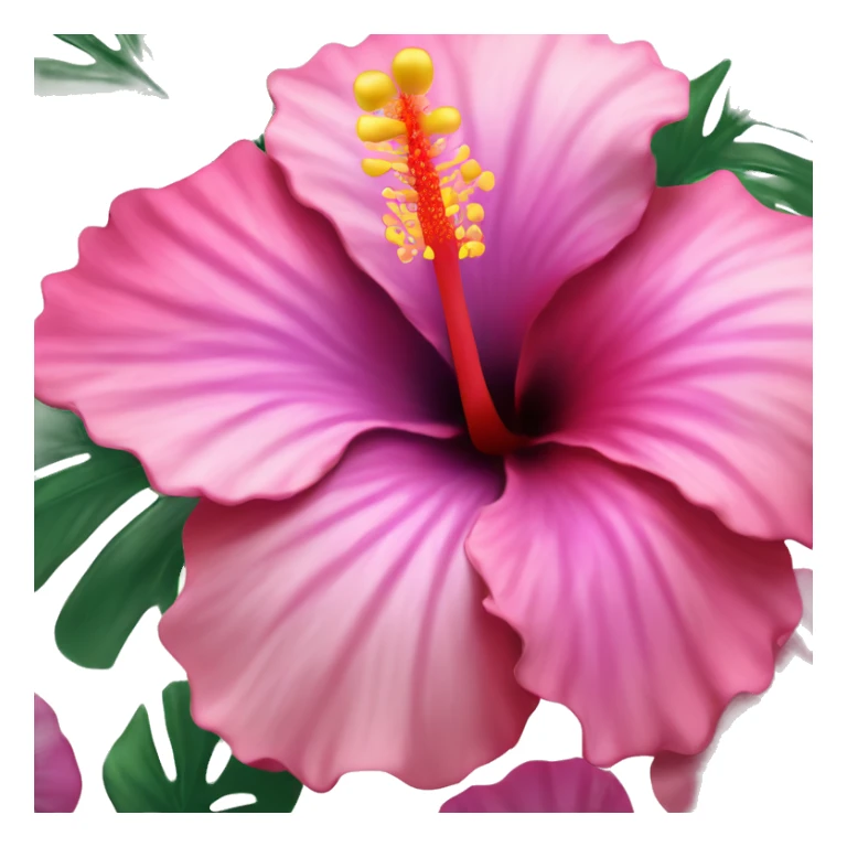create a gradient hibiscus and make it look perfect and realistic  sticker