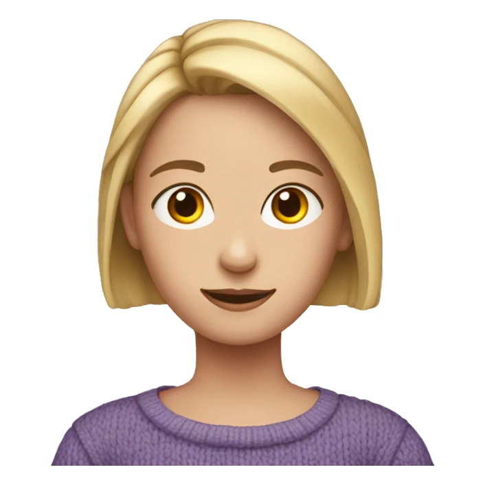 Girl with nitted jumper on sticker