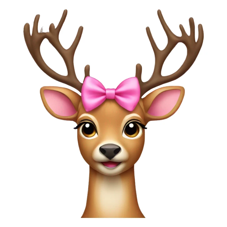 Deer wearing a pink bow sticker