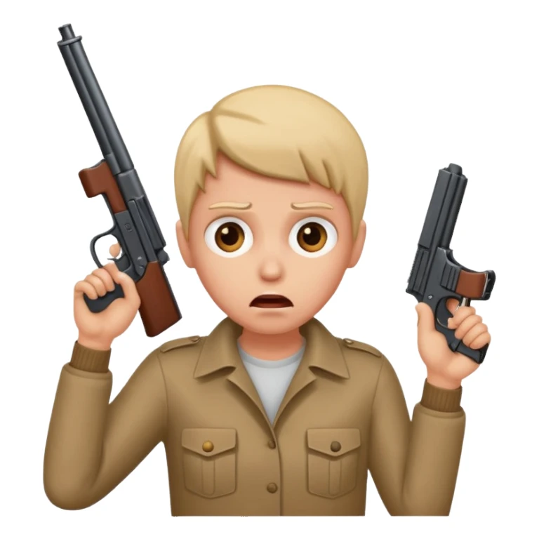 Person with gun to head sticker