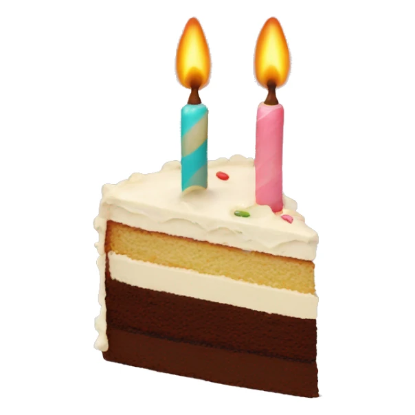 Half eaten birthday cake sticker
