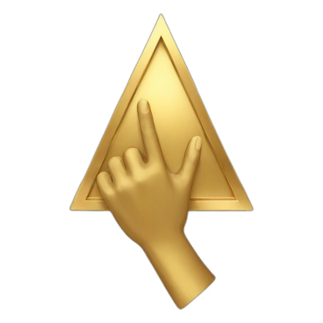 gold emoji hands showing triangle sign sticker
