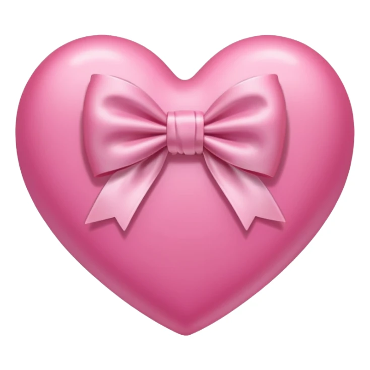 Pink heart with white bow  sticker