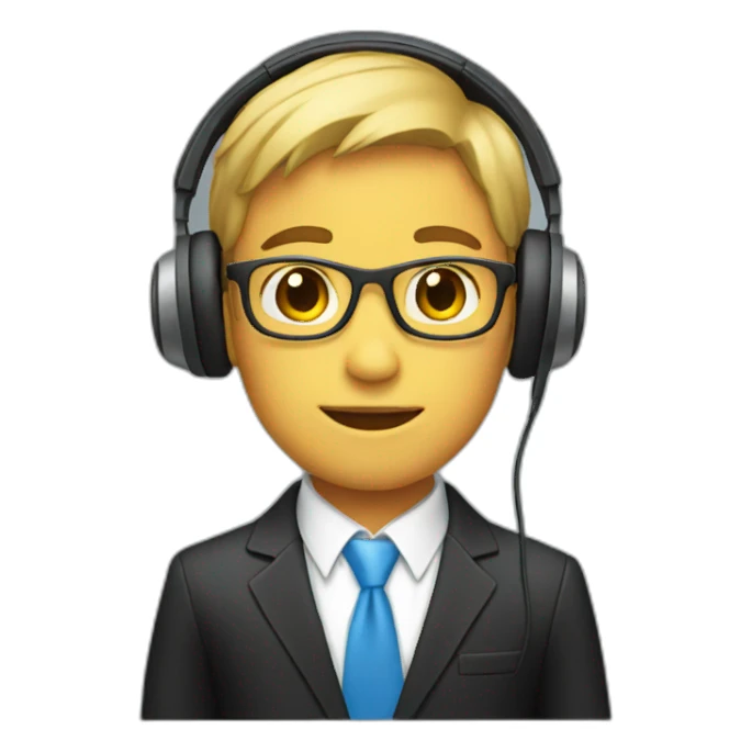 boy in suit and headphones sticker