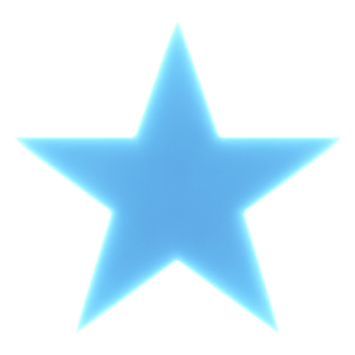 star with a soft glow, blue, no background sticker