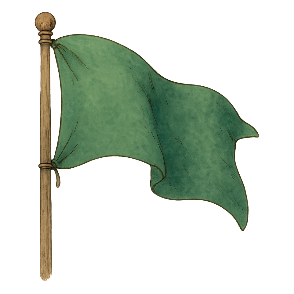 ghibli style green flag sticker