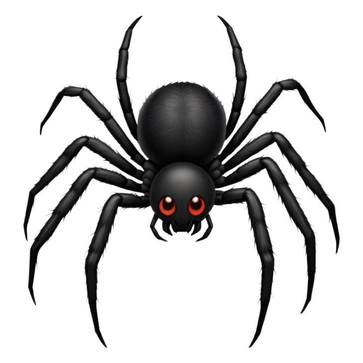 creepy black spider with eight legs sticker