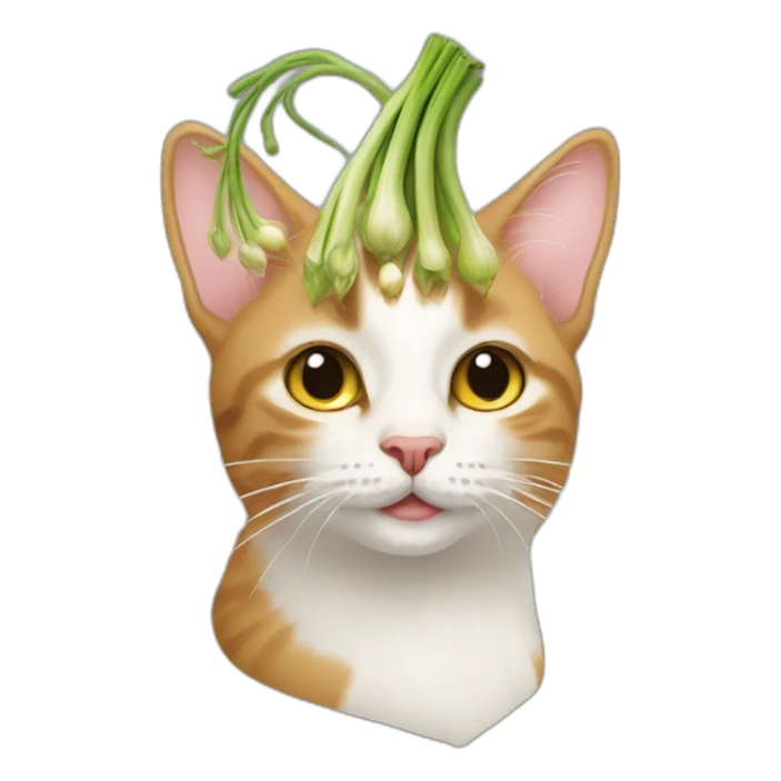 syberian cat with garlic on head sticker