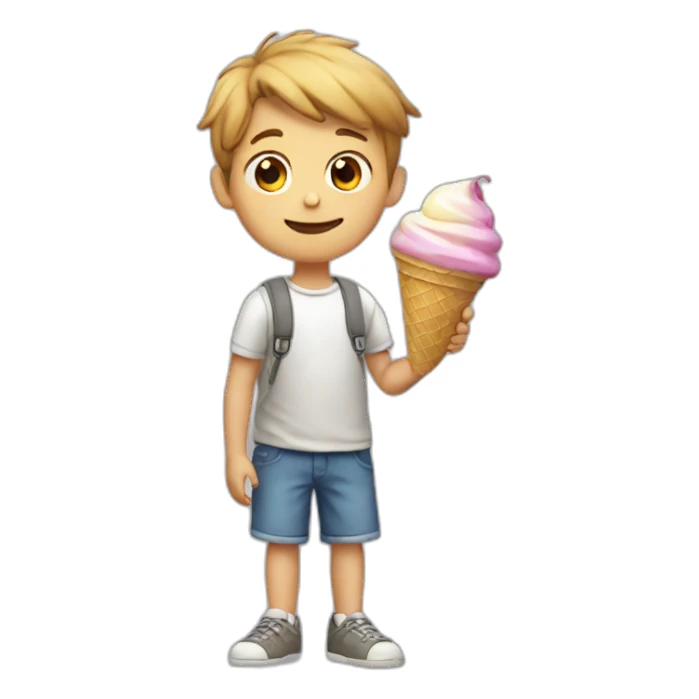 Boy trying to pick icecream flavour sticker