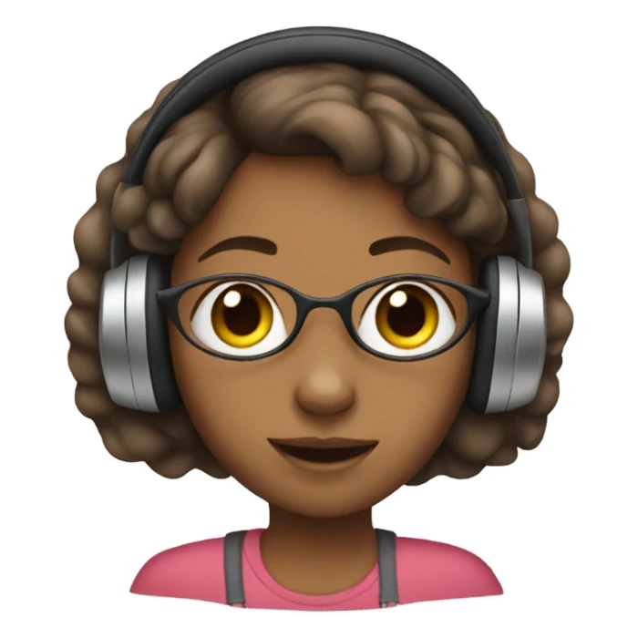 Girl wearing headphones  sticker